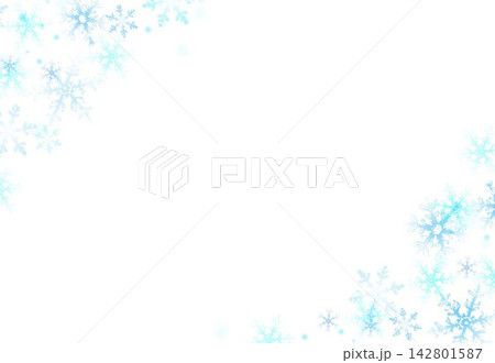 水彩柄の雪の結晶 水彩柄の雪の結晶 142801587