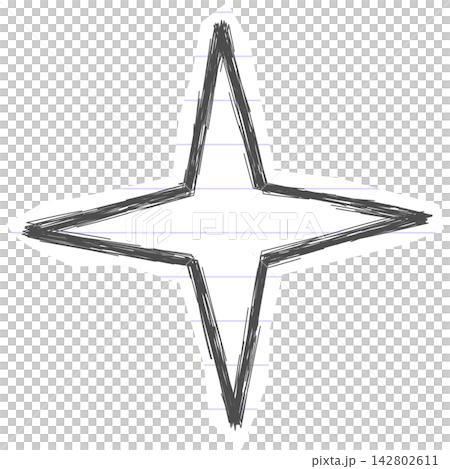 Flat style icon illustration of sketchy paper four point star spark doodle isolated on transparent background. Graphic design element clip art for shine accent decoration assets. Flat style icon illustration of sketchy paper four point star spark doodle isolated on transparent background. Graphic design element clip art for shine accent decoration assets. 142802611