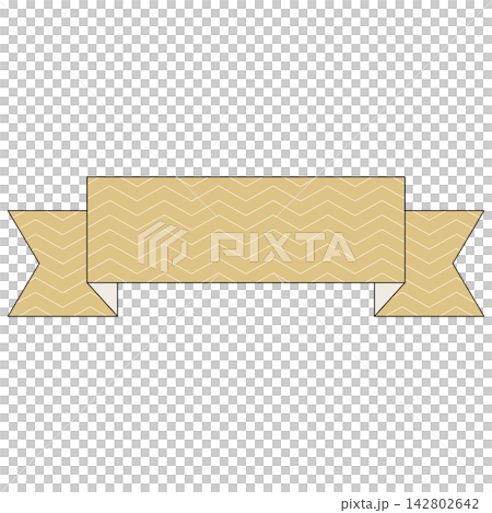 Flat style icon illustration of folded beige banner ribbon frame isolated on transparent background. Colorful graphic design element clip art for text space label assets. Flat style icon illustration of folded beige banner ribbon frame isolated on transparent background. Colorful graphic design element clip art for text space label assets. 142802642