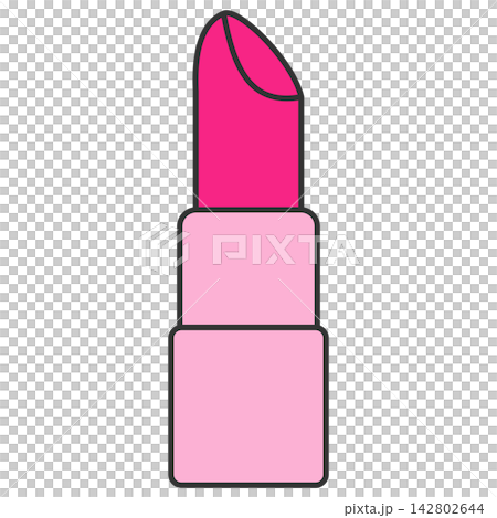 Flat style icon illustration of open pink lipstick cosmetic isolated on transparent background. Colorful graphic design element clip art for women makeup beauty assets. Flat style icon illustration of open pink lipstick cosmetic isolated on transparent background. Colorful graphic design element clip art for women makeup beauty assets. 142802644