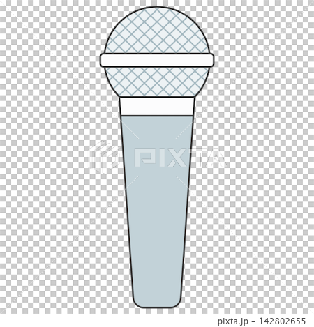 Flat style icon illustration of a silver microphone isolated on transparent background. Colorful graphic design element clip art for audio music concert assets. Flat style icon illustration of a silver microphone isolated on transparent background. Colorful graphic design element clip art for audio music concert assets. 142802655