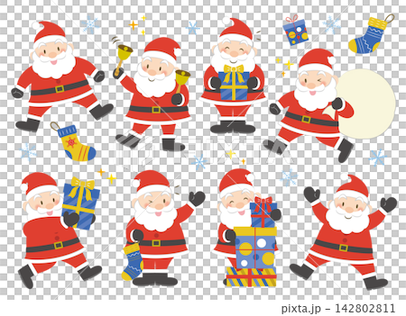 Cute Santa Claus illustration set 142802811