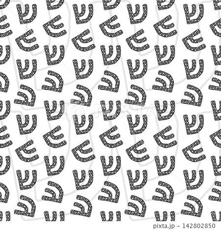 Hebrew letters Shin and Pe seamless pattern. Hebrew letters Shin and Pe seamless pattern. 142802850