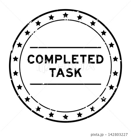 Grunge black completed task word round rubber seal stamp on white background Grunge black completed task word round rubber seal stamp on white background 142803227