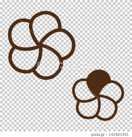 Illustration of a brown twisted plum blossom 142803391