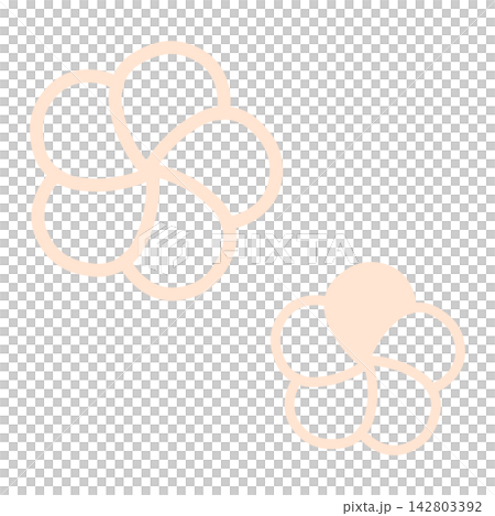 Illustration of a light orange twisted plum blossom Illustration of a light orange twisted plum blossom 142803392