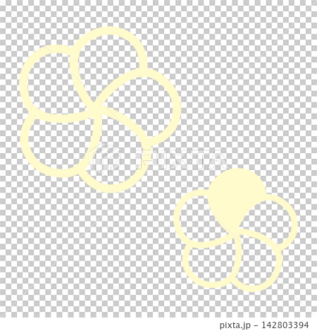 Illustration of a light yellow twisted plum blossom Illustration of a light yellow twisted plum blossom 142803394