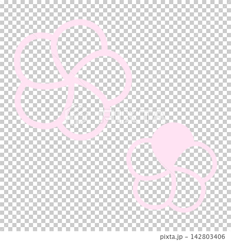 Illustration of a light pink twisted plum blossom Illustration of a light pink twisted plum blossom 142803406