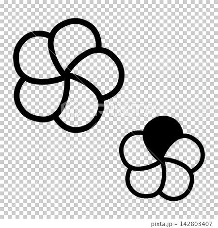 Illustration of a black twisted plum blossom Illustration of a black twisted plum blossom 142803407