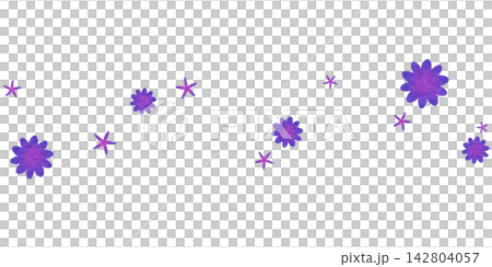 紫色の花のライン 142804057