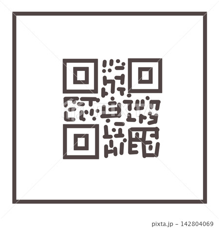 二次元コードのアイコン 四角い枠つき 142804069