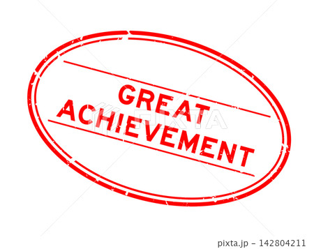 Grunge red great achievement word oval rubber seal stamp on white background Grunge red great achievement word oval rubber seal stamp on white background 142804211