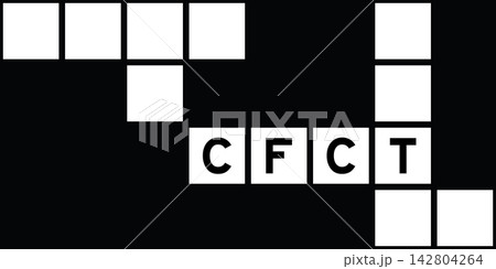 Alphabet letter in word CFCT (Abbreviation of Cash Flow Cycle Time) on crossword puzzle background 142804264