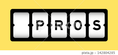 Black color in word pros on slot banner with yellow color background Black color in word pros on slot banner with yellow color background 142804285