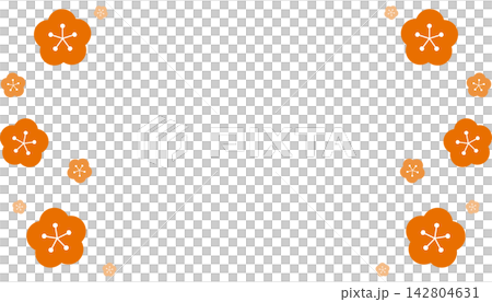 橙色簡單花框 橙色簡單花框 142804631