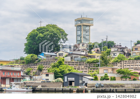 「青森県」舘鼻公園・ グレットタワーみなとの風景　八戸市 142804982