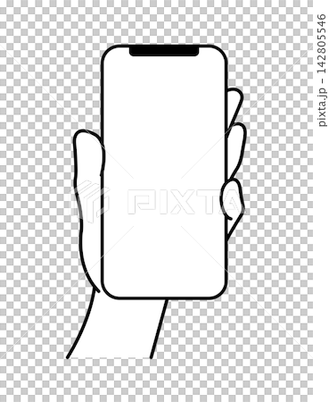 一隻手緊緊握著智慧型手機,舉在身前。 一隻手緊緊握著智慧型手機,舉在身前。 142805546