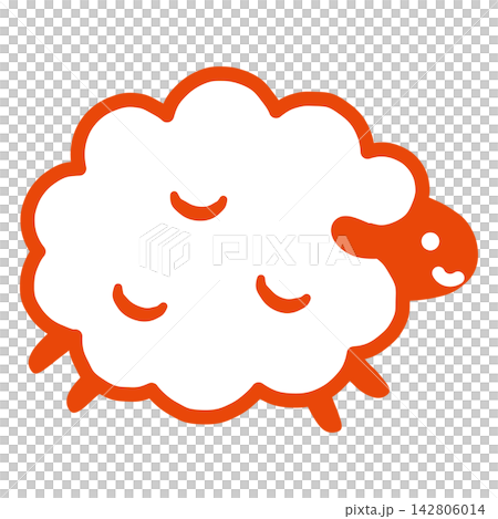 Cute sheep illustration (red) Cute sheep illustration (red) 142806014