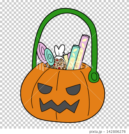 Jack-o'-lantern candy basket Jack-o'-lantern candy basket 142806276