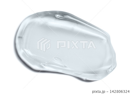 A transparent cosmetic product. A cleansing gel or an anti aging gel or a moisturizing cream. Isolated on white 142806324