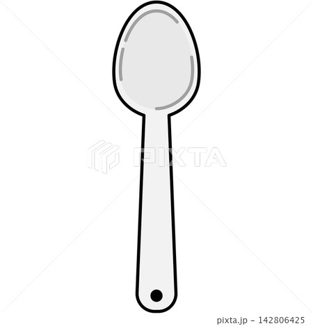 Flat style icon illustration of white metallic spoon isolated on transparent background. Graphic design element clip art for dining cutlery kitchenware assets. Flat style icon illustration of white metallic spoon isolated on transparent background. Graphic design element clip art for dining cutlery kitchenware assets. 142806425