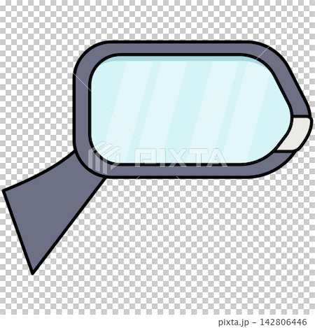 Flat style icon illustration of car side mirror isolated on transparent background. Graphic design element clip art for automotive vehicle body assets. Flat style icon illustration of car side mirror isolated on transparent background. Graphic design element clip art for automotive vehicle body assets. 142806446