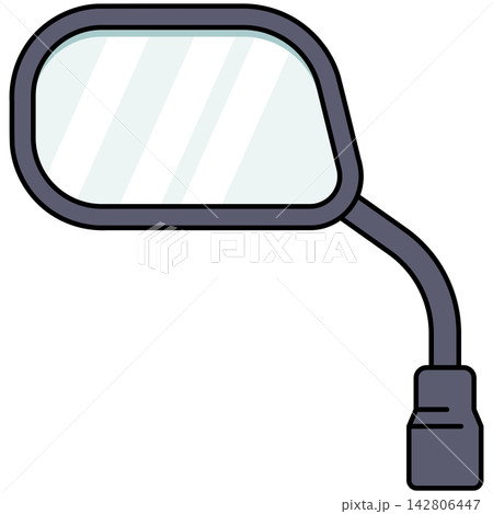 Flat style icon illustration of motorcycle rear view side mirror isolated on transparent background. Graphic design element clip art for motorbike parts assets. Flat style icon illustration of motorcycle rear view side mirror isolated on transparent background. Graphic design element clip art for motorbike parts assets. 142806447