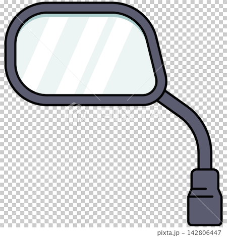 Flat style icon illustration of motorcycle rear view side mirror isolated on transparent background. Graphic design element clip art for motorbike parts assets. Flat style icon illustration of motorcycle rear view side mirror isolated on transparent background. Graphic design element clip art for motorbike parts assets. 142806447