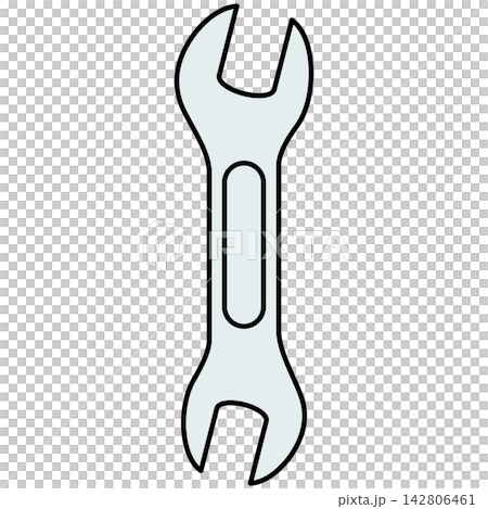 Flat style icon illustration of open ended wrench tool isolated on transparent background. Graphic design element clip art for mechanic repair service assets. Flat style icon illustration of open ended wrench tool isolated on transparent background. Graphic design element clip art for mechanic repair service assets. 142806461