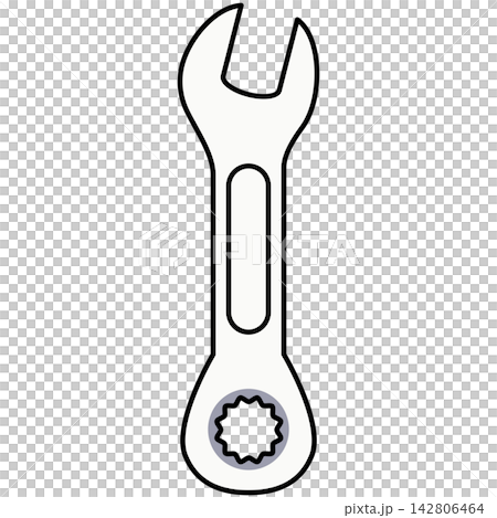 Flat style icon illustration of combination wrench tool isolated on transparent background. Graphic design element clip art for workshop maintenance service assets. Flat style icon illustration of combination wrench tool isolated on transparent background. Graphic design element clip art for workshop maintenance service assets. 142806464
