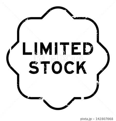Grunge black limited stock word square seal stamp on white background 142807668