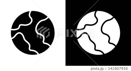 Planet Earth Globe Solid Icon Set. Global Connectivity, Geography, And World Map Silhouette Symbol Collection. Environmental Awareness. Isolated Vector Illustration 142807938