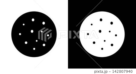 Cookie With Chocolate Chips Solid Icon Set. Snack, Dessert, And Sweet Treat Silhouette Symbol Collection. Bakery And Confectionery. Isolated Vector Illustration 142807940