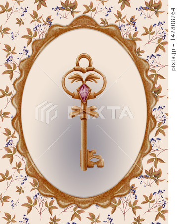 Hand Painted Watercolor Poster Antique Key in Cozy Autumn Library, Vintage Key Illustration, Dark Academia Decor Hand Painted Watercolor Poster Antique Key in Cozy Autumn Library, Vintage Key Illustration, Dark Academia Decor 142808264