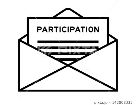 Envelope and letter sign with word participation as the headline 142808333