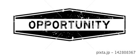 Grunge black opportunity word hexagon rubber seal stamp on white background Grunge black opportunity word hexagon rubber seal stamp on white background 142808367