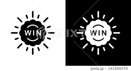 Winning Badge With Radiating Lines Solid Icon Set. Achievement, Success, And Victory Silhouette Symbol Collection. Motivation And Reward Representation. Isolated Vector Illustration Winning Badge With Radiating Lines Solid Icon Set. Achievement, Success, And Victory Silhouette Symbol Collection. Motivation And Reward Representation. Isolated Vector Illustration 142808470