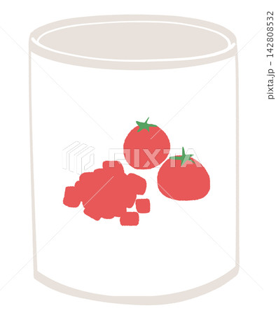 カットトマト缶のイラスト カットトマト缶のイラスト 142808532