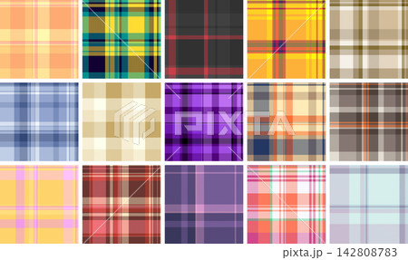 Halloween plaid pattern set optimized for posters. Strong tartan rhythm attracts attention in seasonal displays. Vector scalability enables size freedom. Halloween plaid pattern set optimized for posters. Strong tartan rhythm attracts attention in seasonal displays. Vector scalability enables size freedom. 142808783
