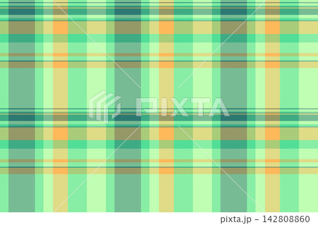 Drawing tartan texture check, wedding pattern plaid vector. Back to school seamless background textile fabric in green and yellow colors. 142808860