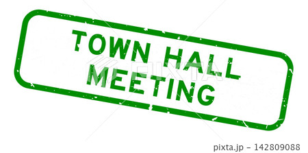 Grunge green town hall meeting word square rubber seal stamp on white background Grunge green town hall meeting word square rubber seal stamp on white background 142809088