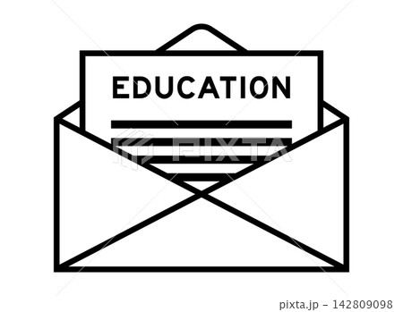 Envelope and letter sign with word education as the headline 142809098