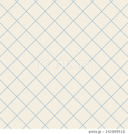 レトロ配色の菱形格子 背景素材 正方形 水色 ベージュ レトロ配色の菱形格子 背景素材 正方形 水色 ベージュ 142809518