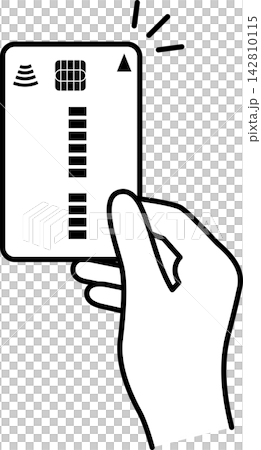 クレジットカード・キャッシュレス決済のイラストカード 142810115