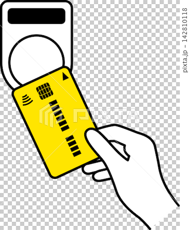 Credit card/cashless payment illustration card touch yellow 142810118