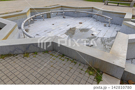 Empty Water Fountain Park Empty Water Fountain Park 142810780