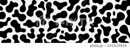 Abstract organic black blob pattern background vector illustration 142810916