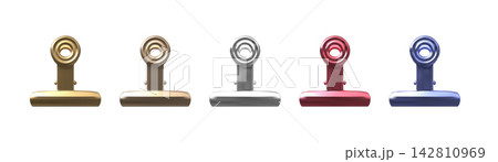 Glossy 3D binder clip set for office stationery Glossy 3D binder clip set for office stationery 142810969