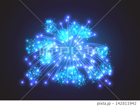 Festive Firework. Vector Isolated Pictograms. Dazzling Light up the sky. Icons on a black Background Festive Firework. Vector Isolated Pictograms. Dazzling Light up the sky. Icons on a black Background 142811942