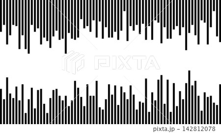 Dynamic audio wave levels visualize sound rhythm and frequency patterns. Music equalizer template with flowing form bars for podcast and radio design projects. Dynamic audio wave levels visualize sound rhythm and frequency patterns. Music equalizer template with flowing form bars for podcast and radio design projects. 142812078